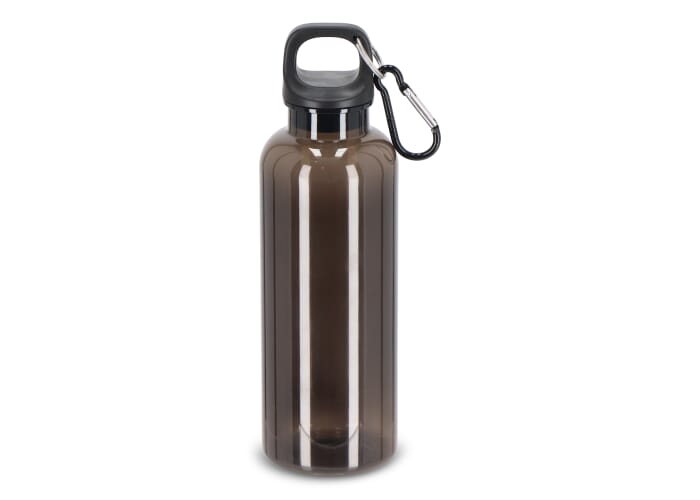 Bouteille promotionnelle 500ml R-PET avec mousqueton Transparent / Noir